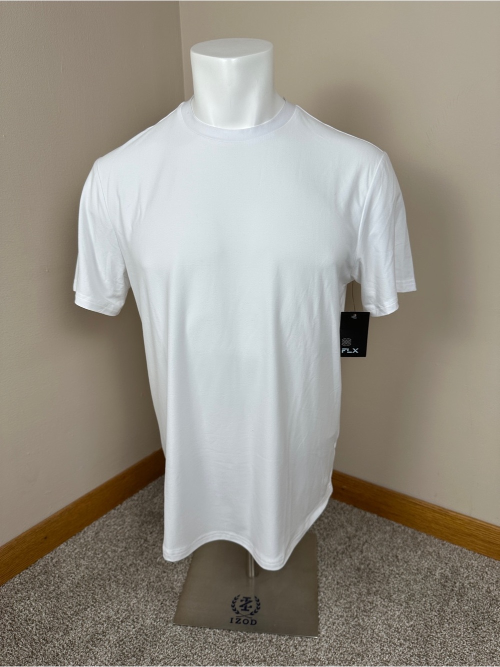 FLX Luxury Soft White Short Sleeve Curved Hem Tee Short Sleeve Shirt
